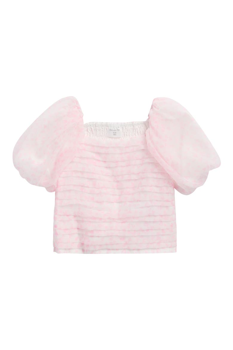 Kids' Emerson Puff Sleeve Tiered Top, Main, color, CASHMERE ROSE