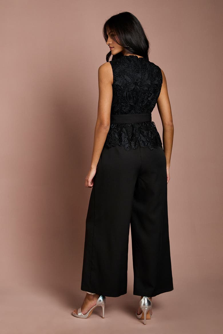 Petite Lace Jumpsuit, Alternate, color, Black