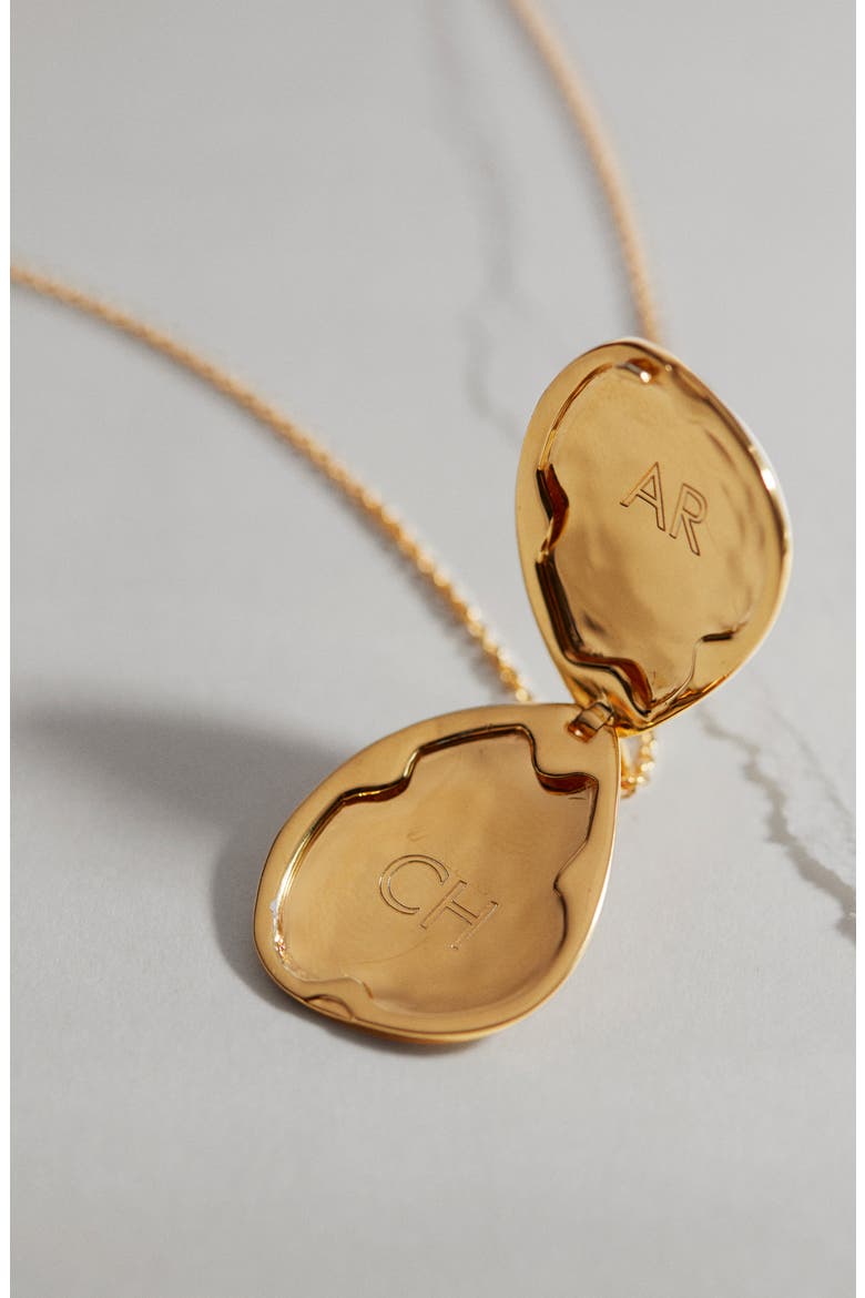 Deia Pebble Locket Necklace, Alternate, color, GP