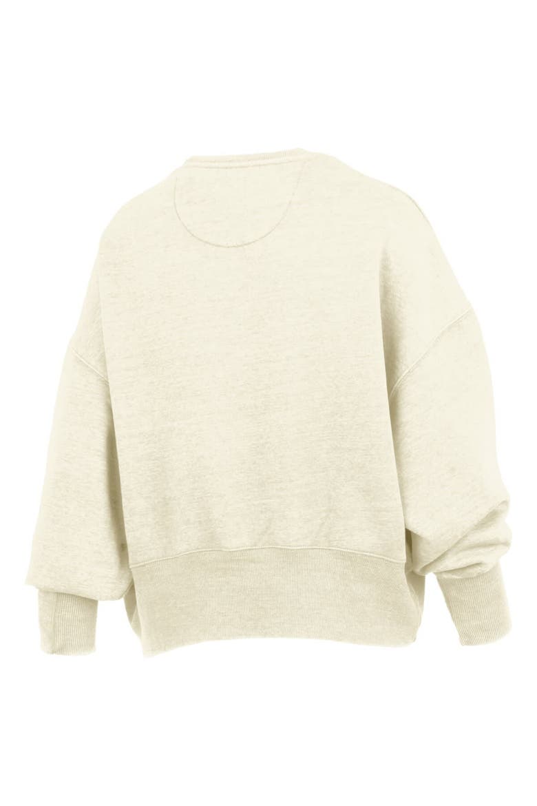 Women's Pressbox Natural Oregon Ducks Oversized Waist-Length Crewneck Sweatshirt, Alternate, color, Natural