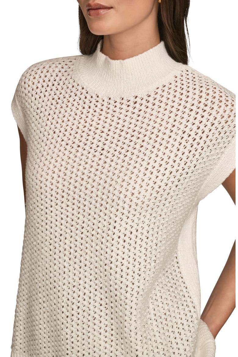 Open Stitch Cap Sleeve Sweater, Alternate, color, CREAM