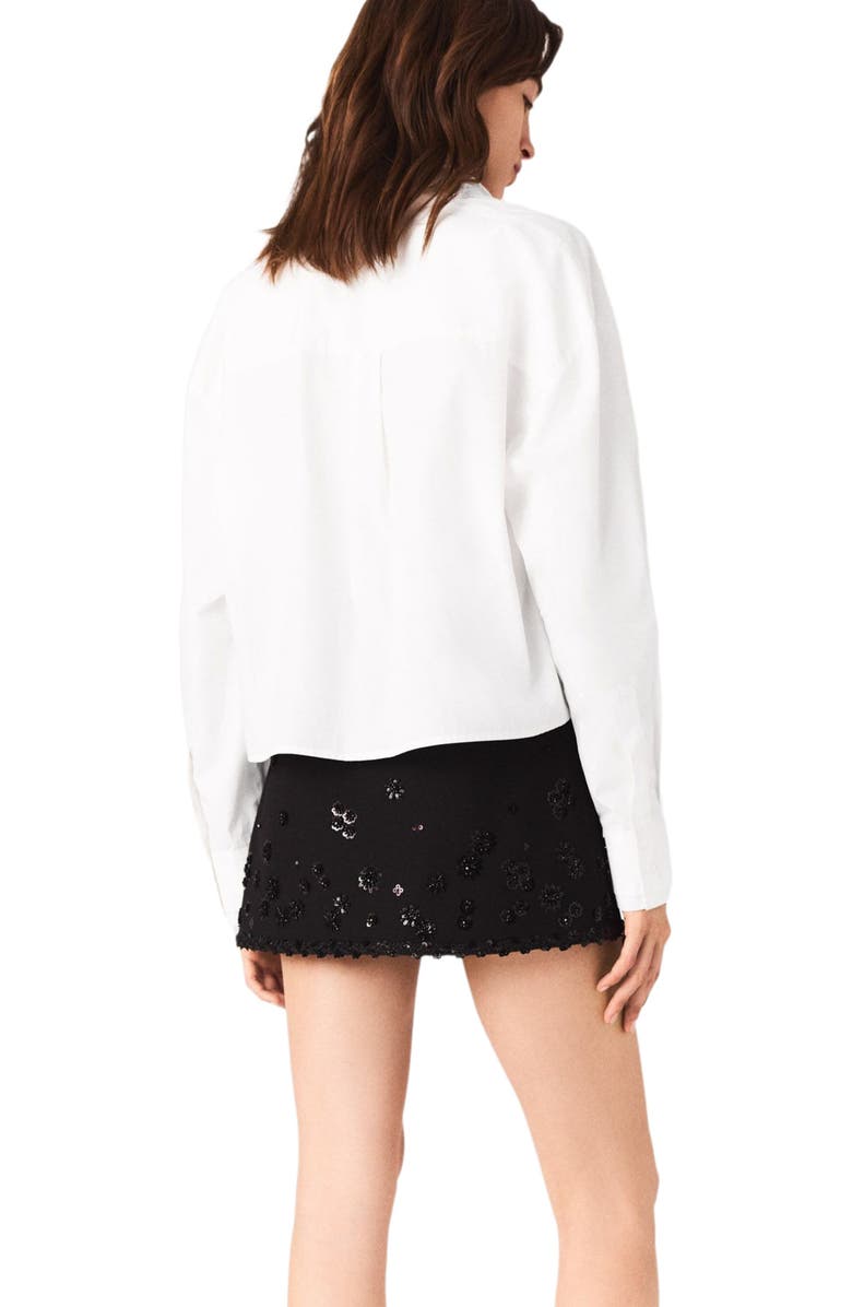 maje Embroidered skort, Alternate, color, Black