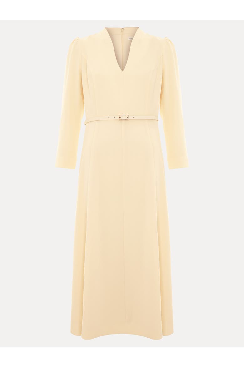 Danielle Belted Midi Dress, Alternate, color, Pale Yellow