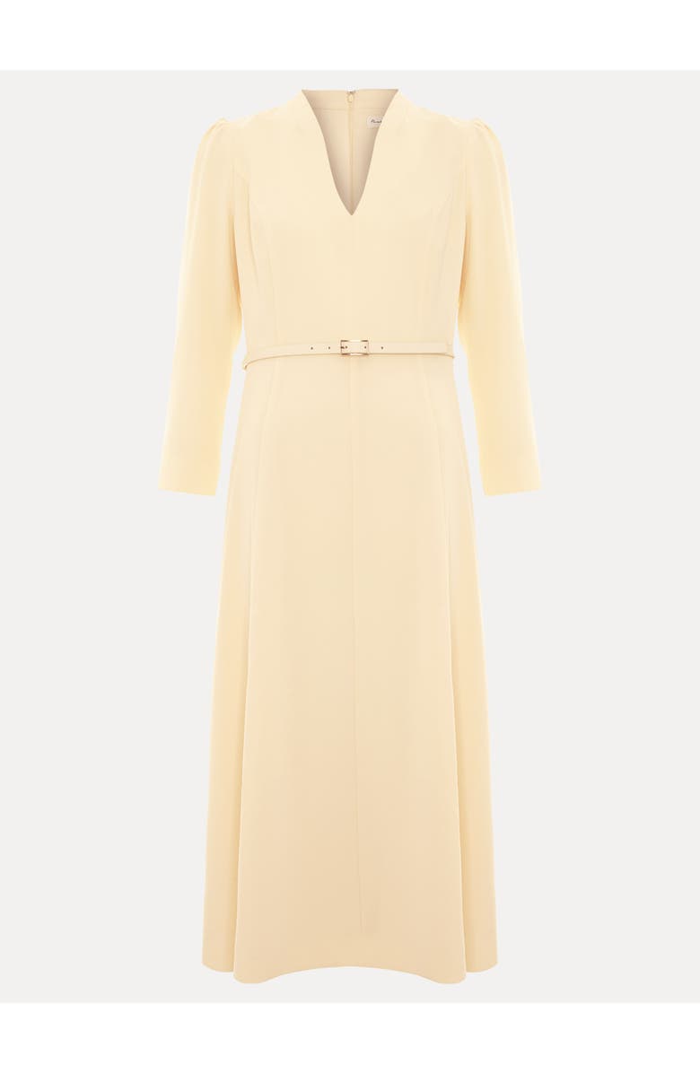 Phase Eight Danielle Belted Midi Dress, Alternate, color, Pale Yellow