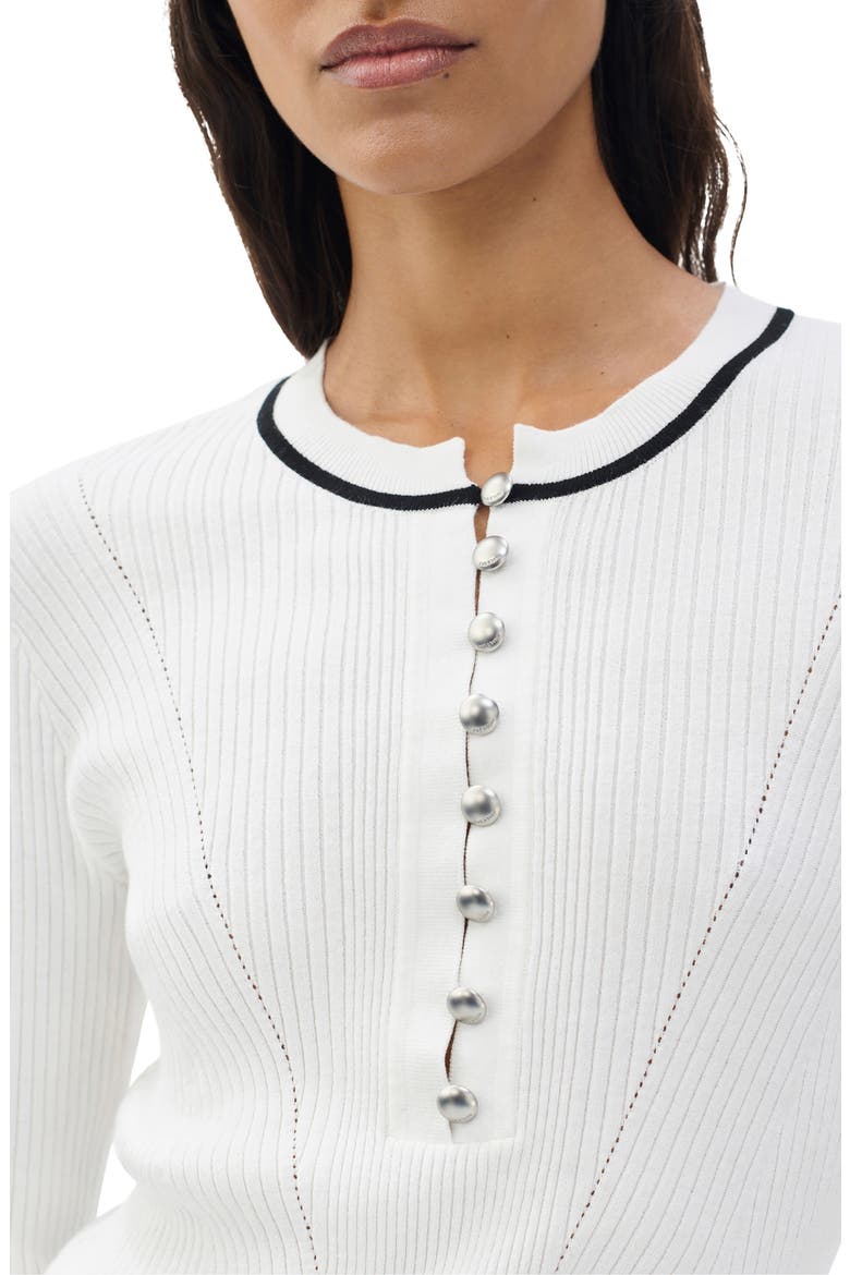 Kassy Rib Henley, Alternate, color, IVORY