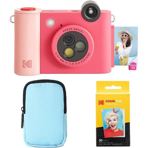 Smile+ 2-in-1 Instant Camera w/ Blue Case Bundle