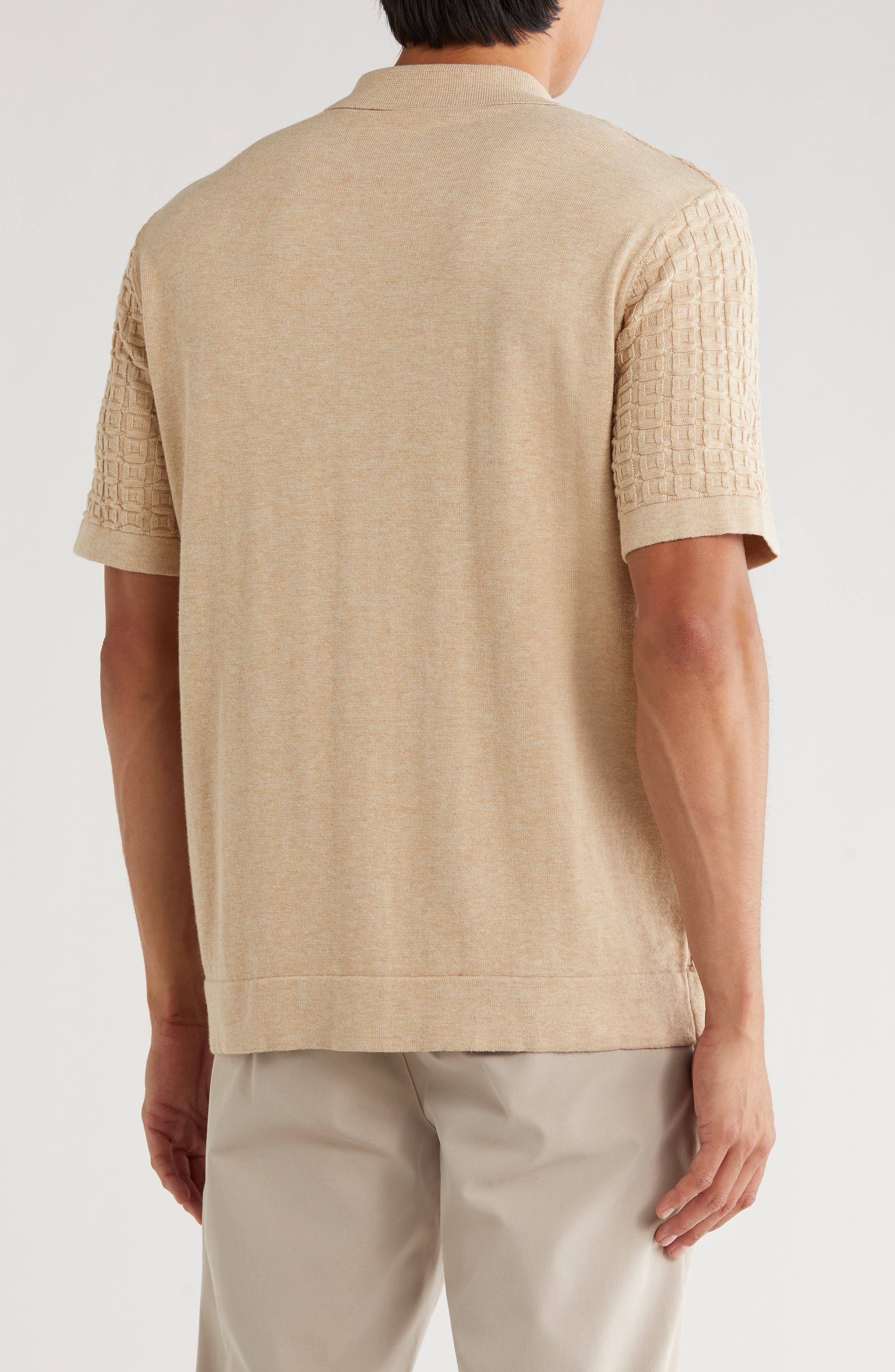 Camp Collar Short Sleeve Snap Front Sweater - image 2