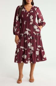 Caslon® Smocked Midi Dress