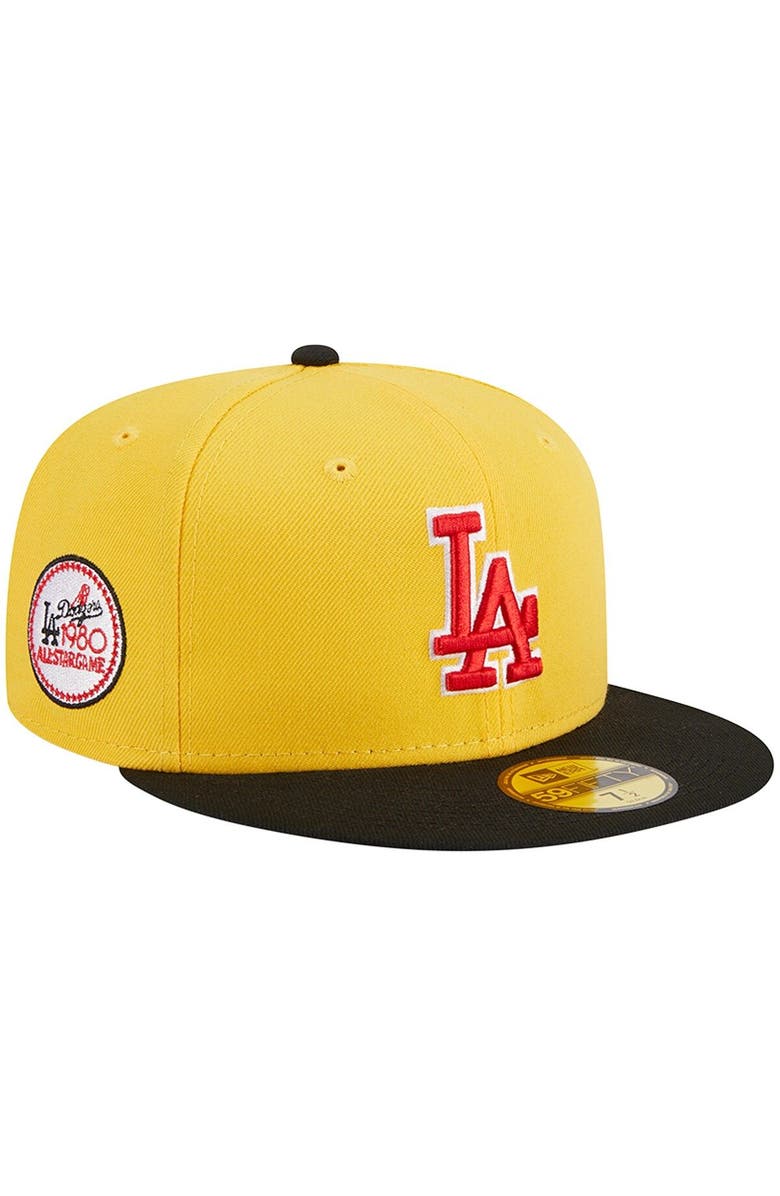 New Era Men's New Era Yellow/Black Los Angeles Dodgers Grilled 59FIFTY Fitted Hat, Main, color, Yellow