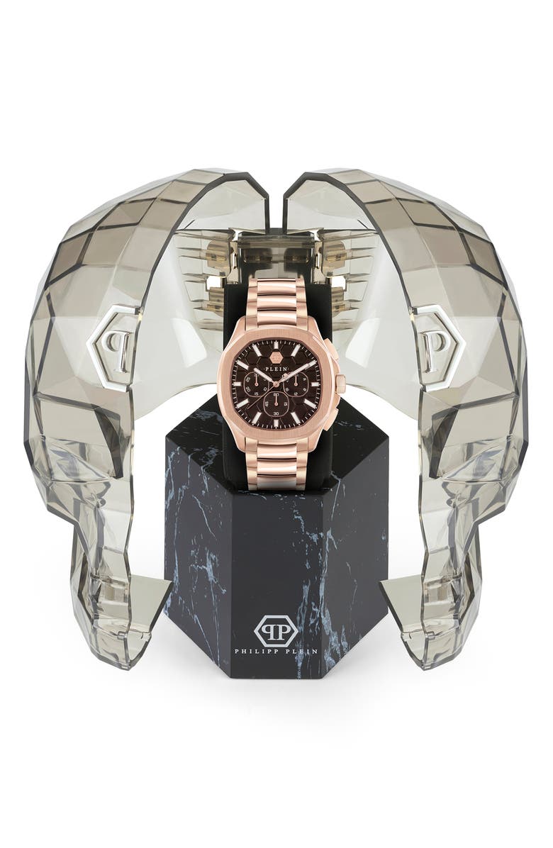 PHILIPP PLEIN Spectre Chronograph Bracelet Watch, 44mm, Alternate, color, Ip Rose Gold