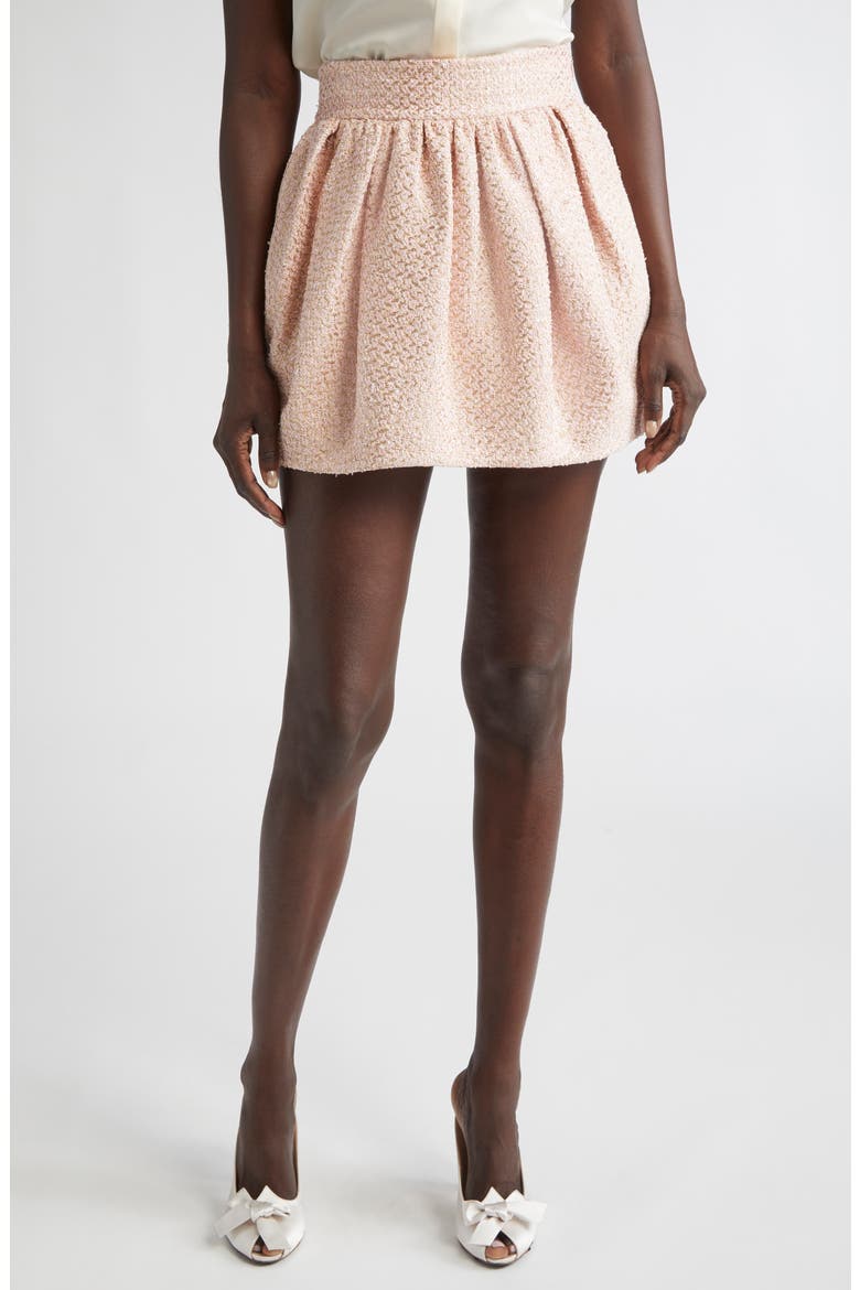 Pleated Tweed Miniskirt (Nordstrom Exclusive), Main, color, BOUCLE