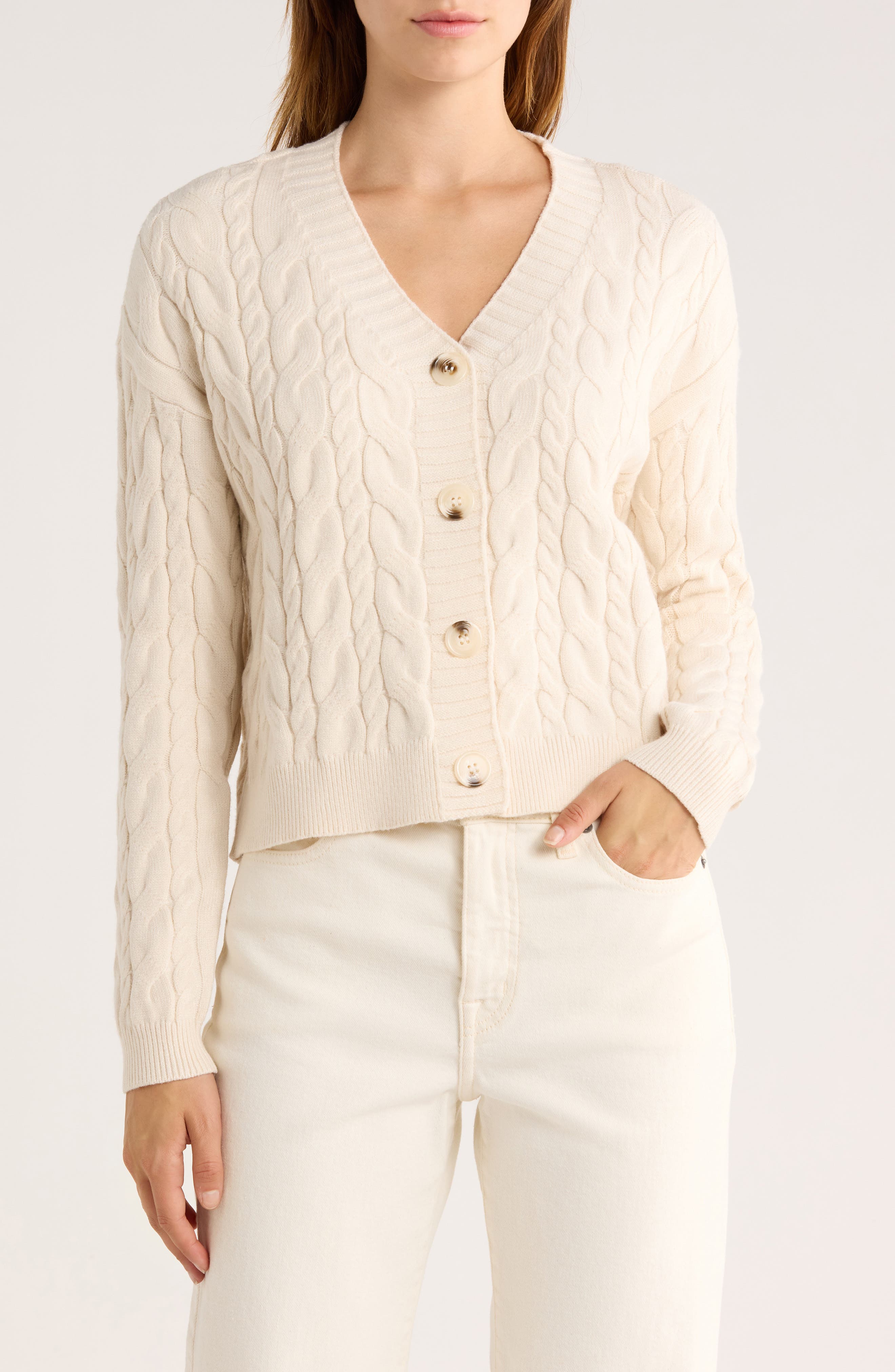 CYRUS Cable Knit Crop Cardigan