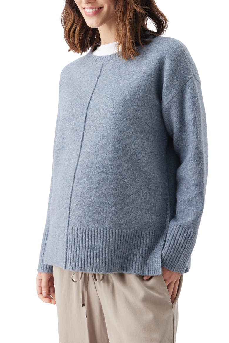 Eva Nursing Knit, Alternate, color, Blue Marle