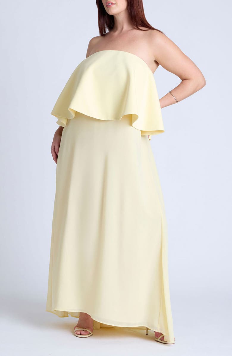 ELOQUII Strapless Popover Gown, Main, color, 