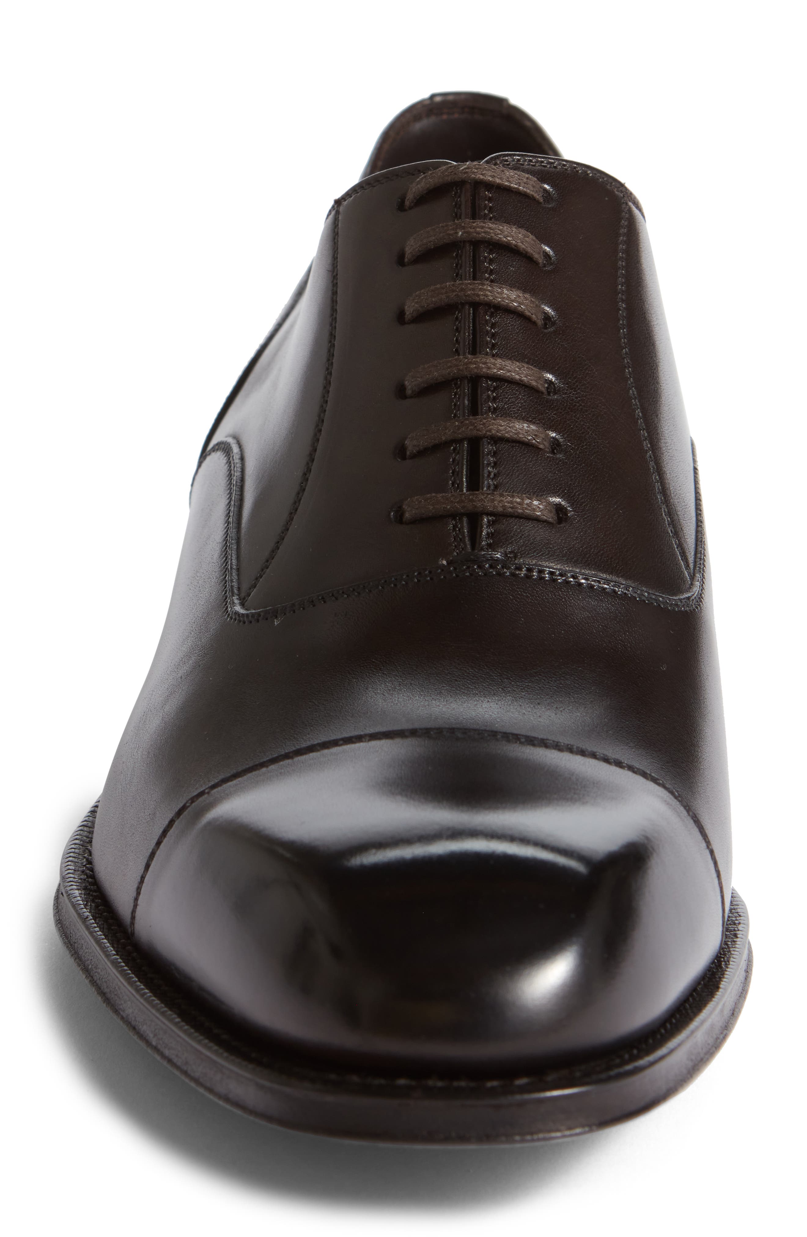 TOM FORD Gianni Cap Toe Oxford, Alternate, color, Ebony