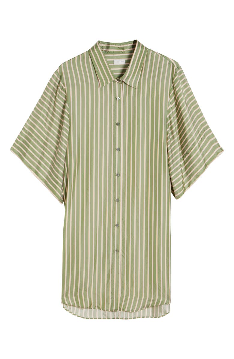Dries Van Noten Drea Stripe Satin Shirtdress, Alternate, color, 