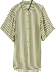Dries Van Noten Drea Stripe Satin Shirtdress