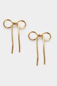 Katie Loxton Amelie Waterproof Gold Bow Oversized Earrings