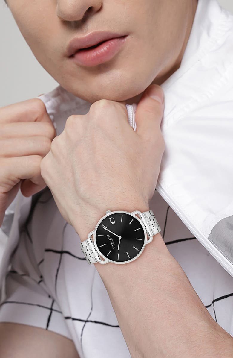 COACH Elliot Bracelet Watch, 43mm, Alternate, color, Black