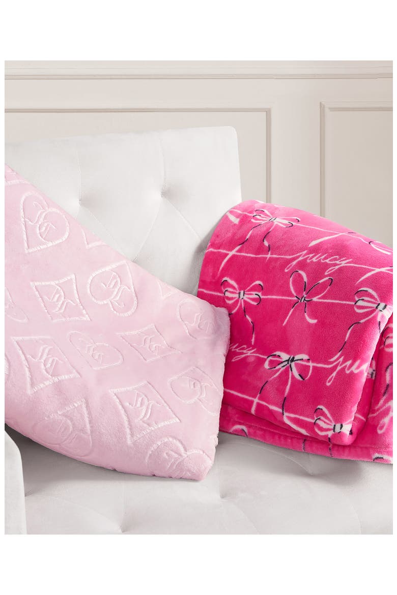2-Pack Throw Blankets, Alternate, color, ROYAL EMBOSSED / BOW