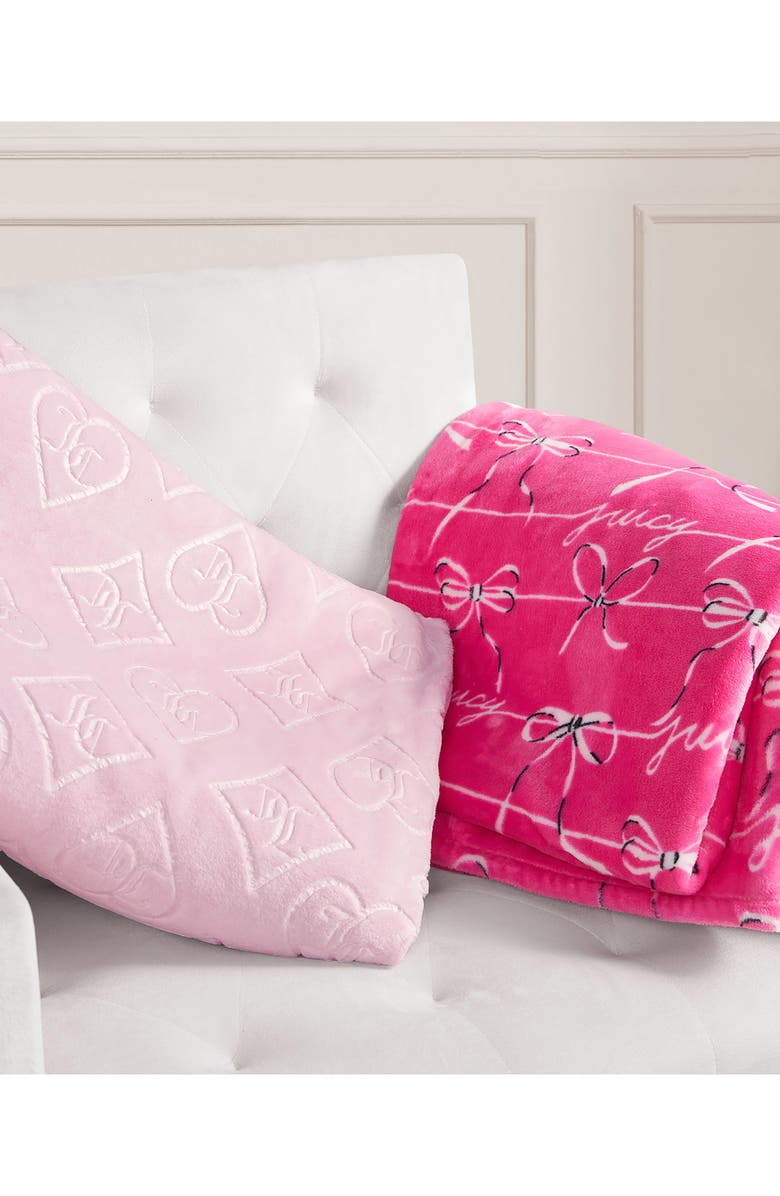 Juicy Couture 2-Pack Throw Blankets, Alternate, color, Royal Embossed / Bow
