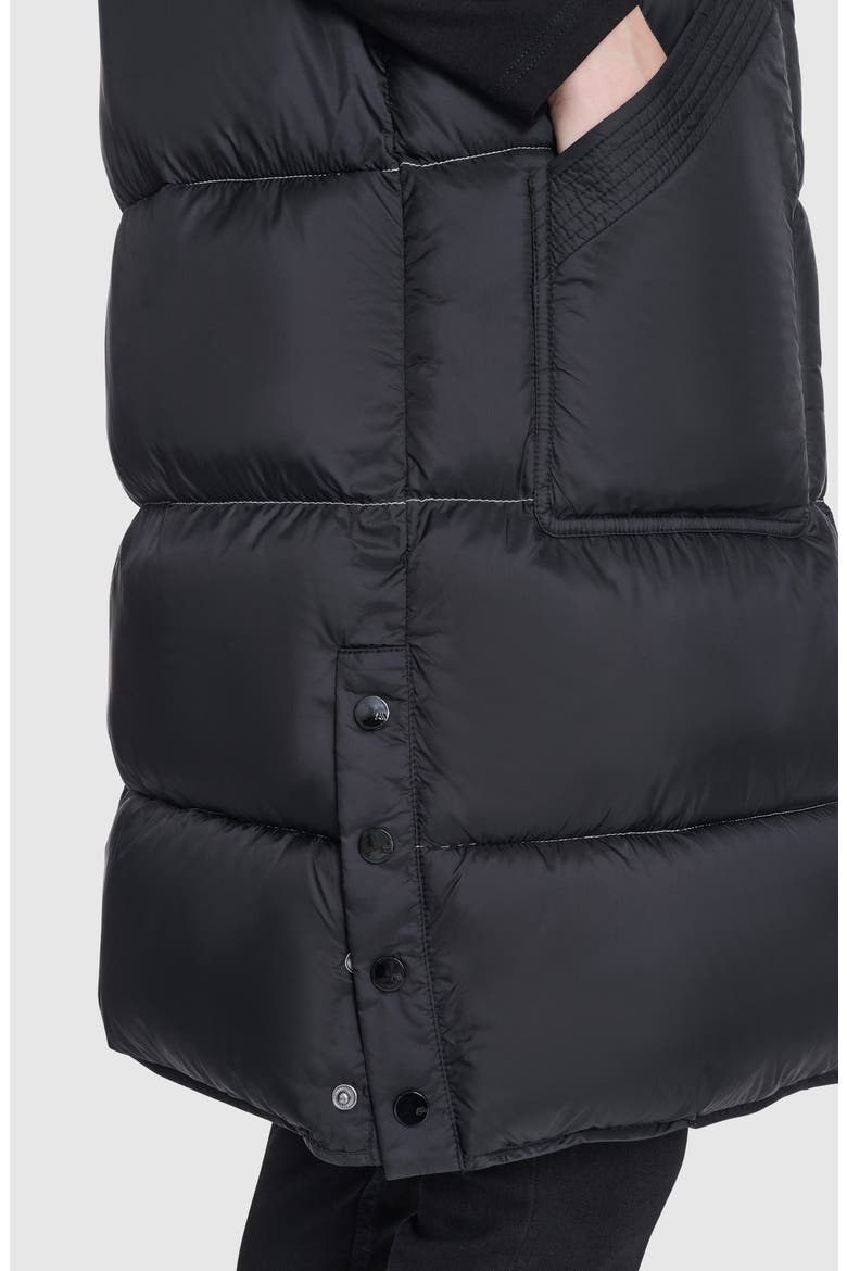 Kerr Hooded Longline Puffer Vest, Alternate, color, BLACK
