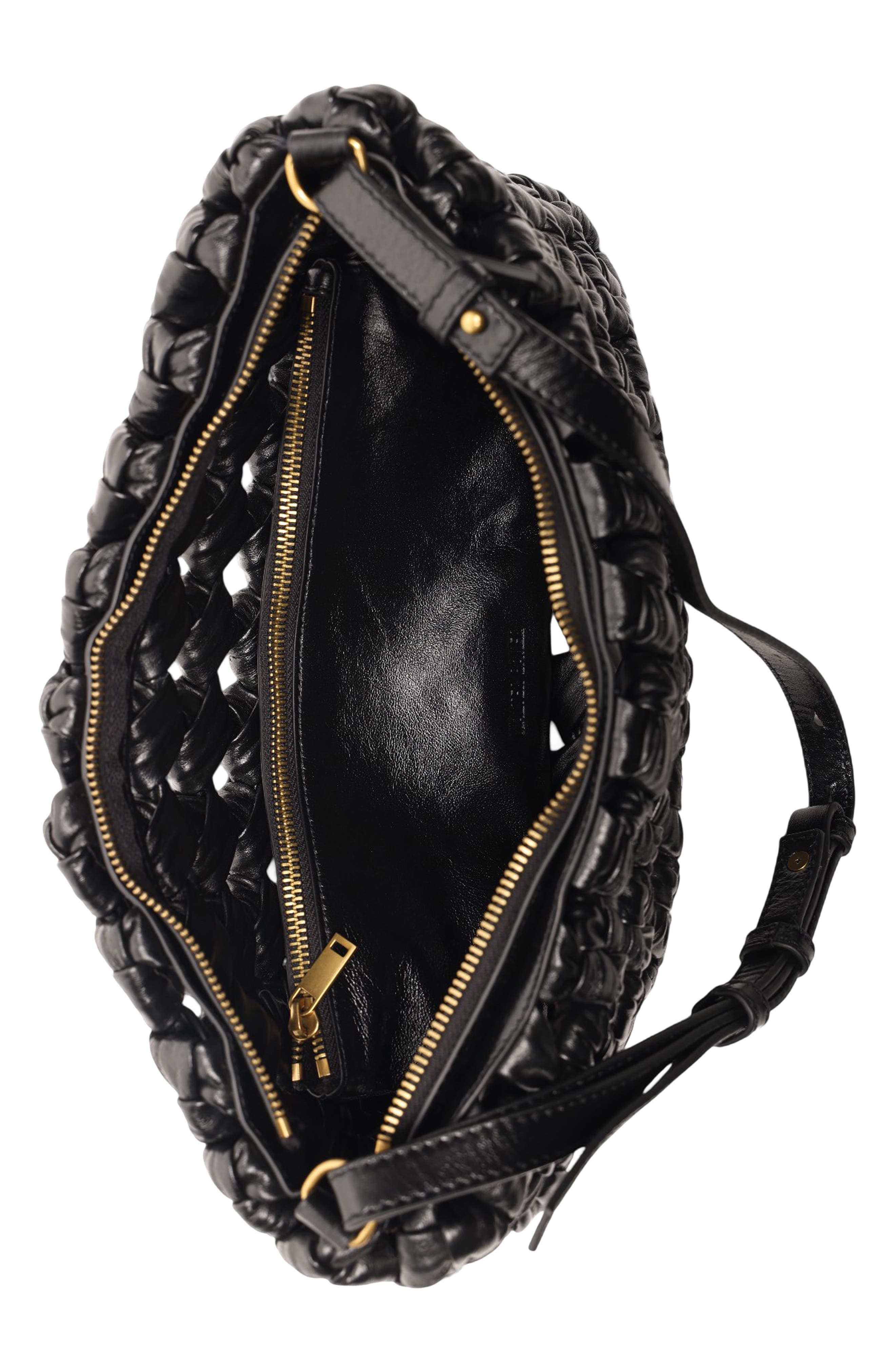 Ash Leather Convertible Clutch, Alternate, color, BLACK