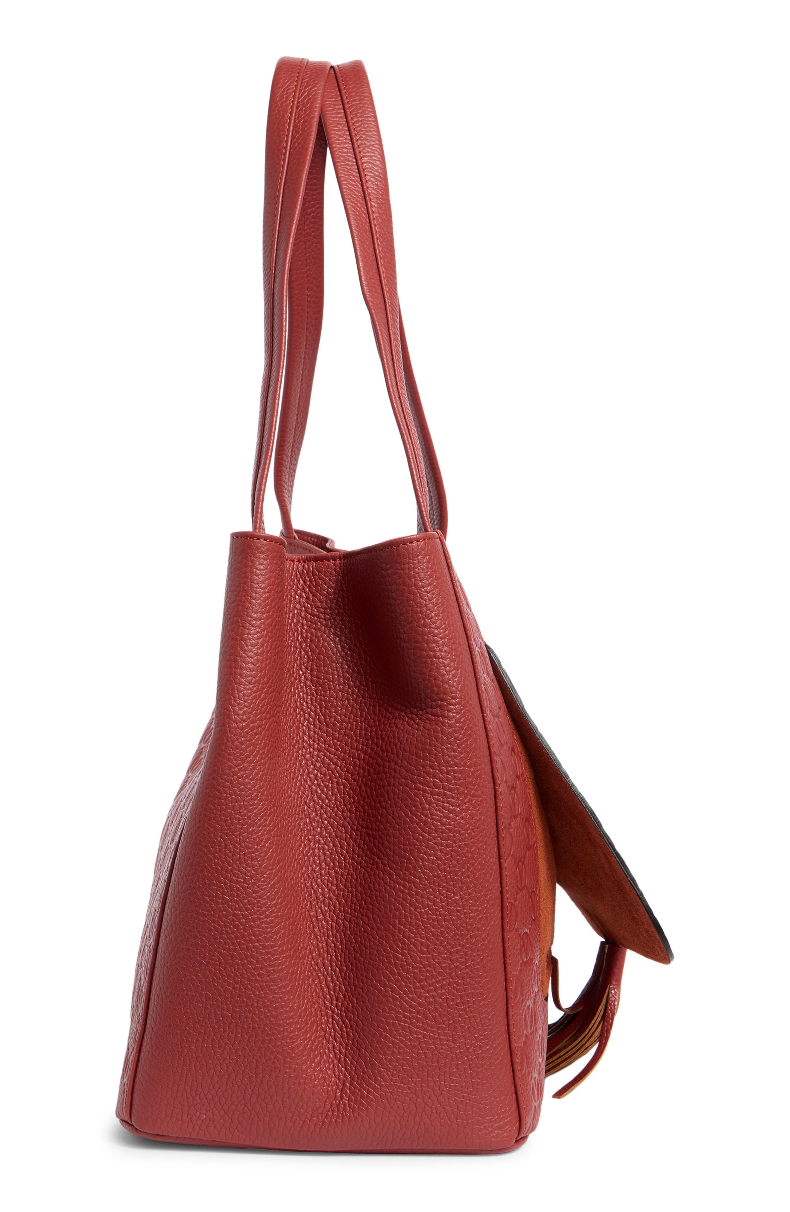 VALENTINO BY MARIO VALENTINO Ollie Dollaro Monogram Leather Tote Bag, Alternate, color, Rust