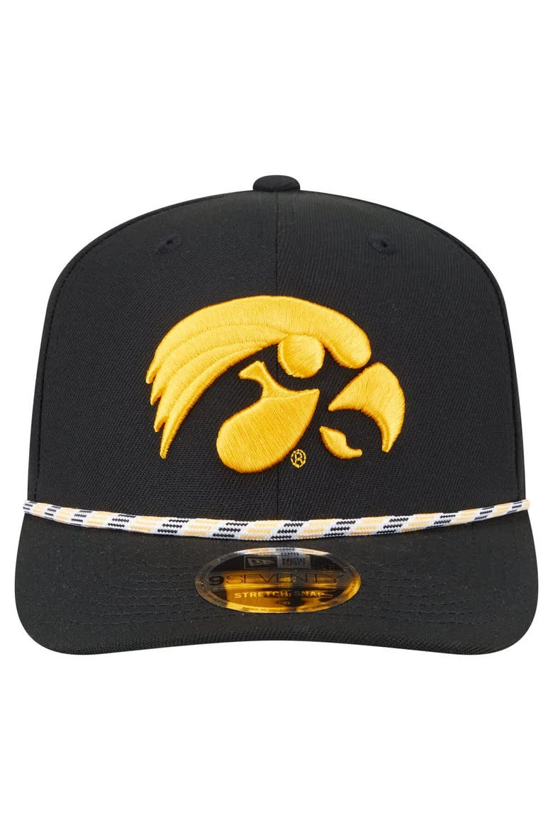 Men's New Era Black Iowa Hawkeyes Game Day Multi-Rope 9SEVENTY Stretch-Snap Hat, Alternate, color, Black