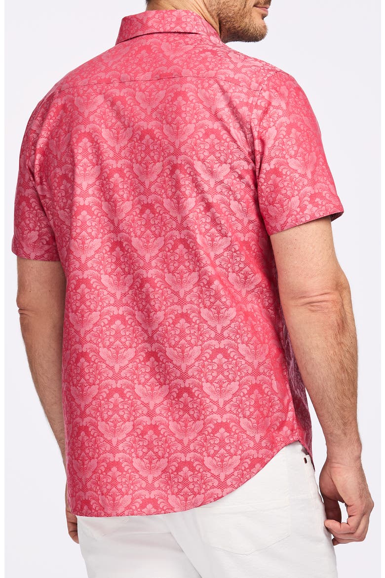Bayview Short Sleeve Cotton Button-Up Shirt, Alternate, color, RED