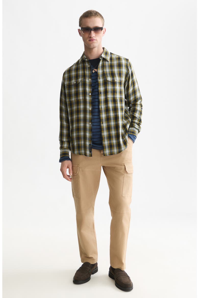 Relaxed Fit Plaid Double Face Cotton Button-Up Shirt, Alternate, color, METEORITE CHECK