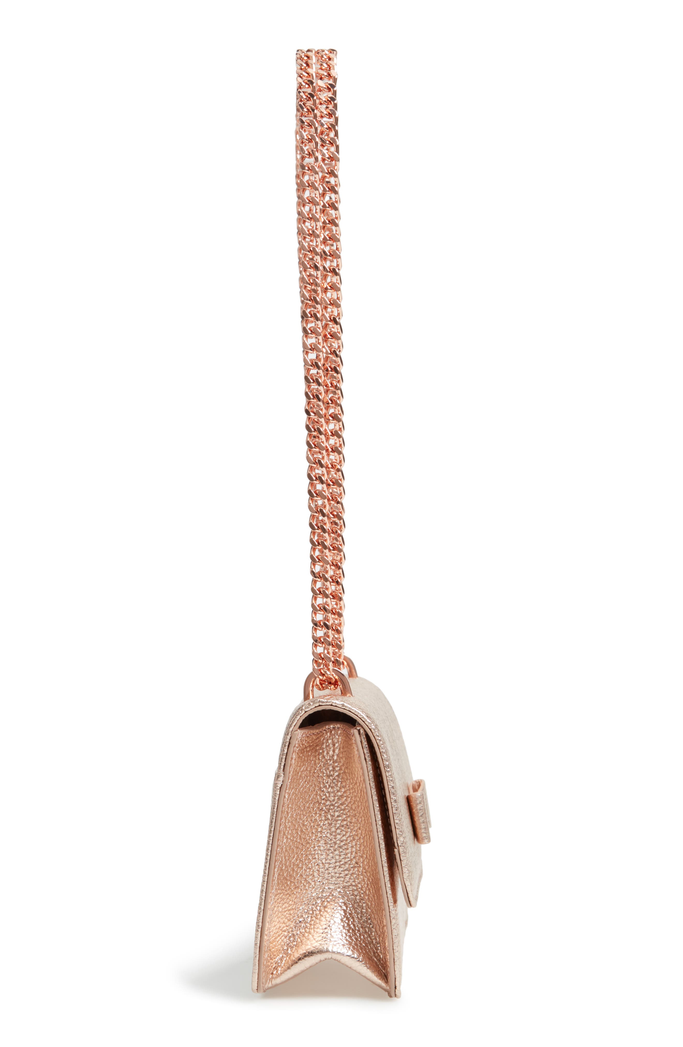 Micro Leather Crossbody Bag, Alternate, color, ROSE GOLD
