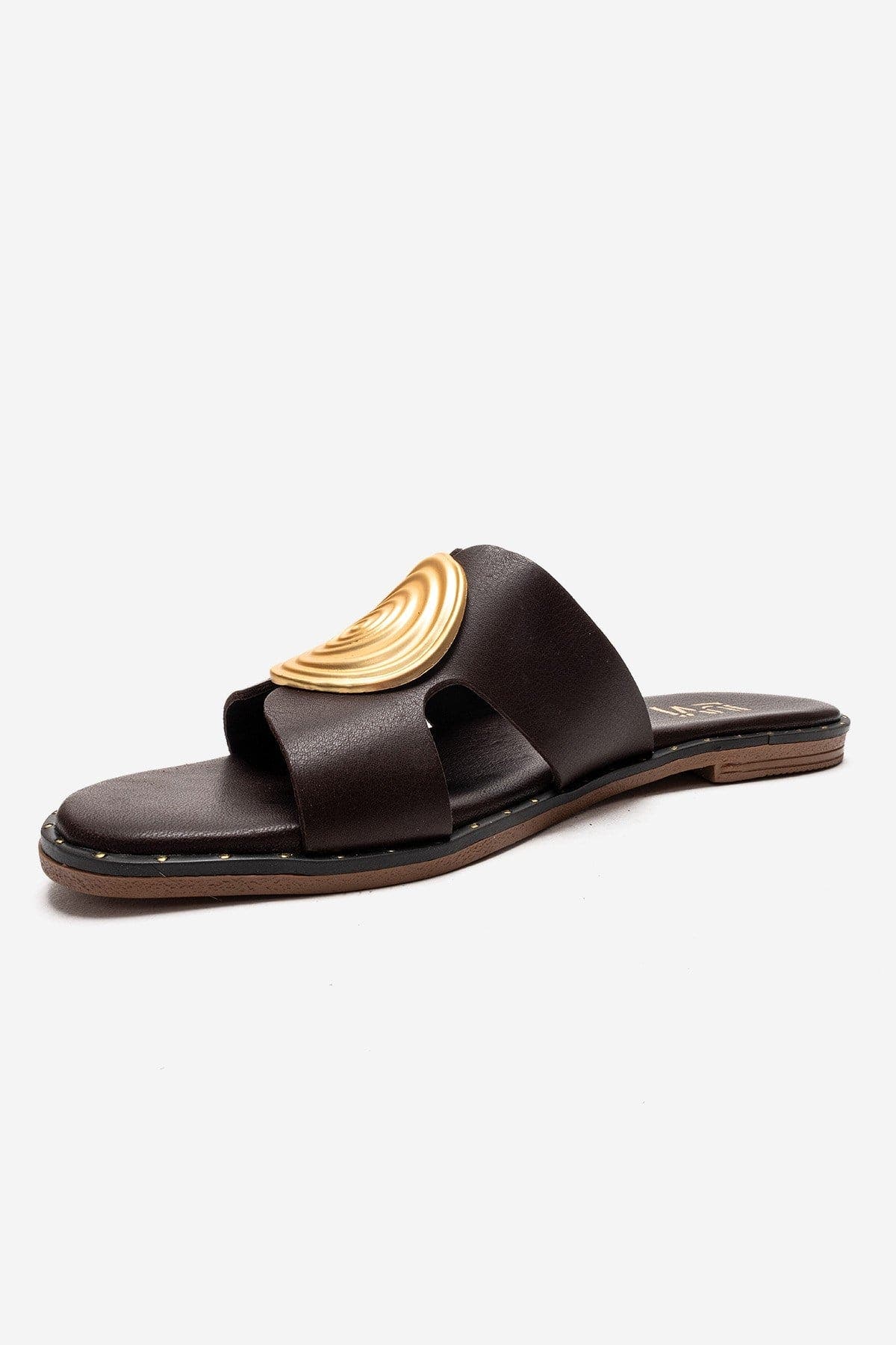 Forever & Always Shoes Nolita Leather Slide Sandal, Alternate, color, Brown