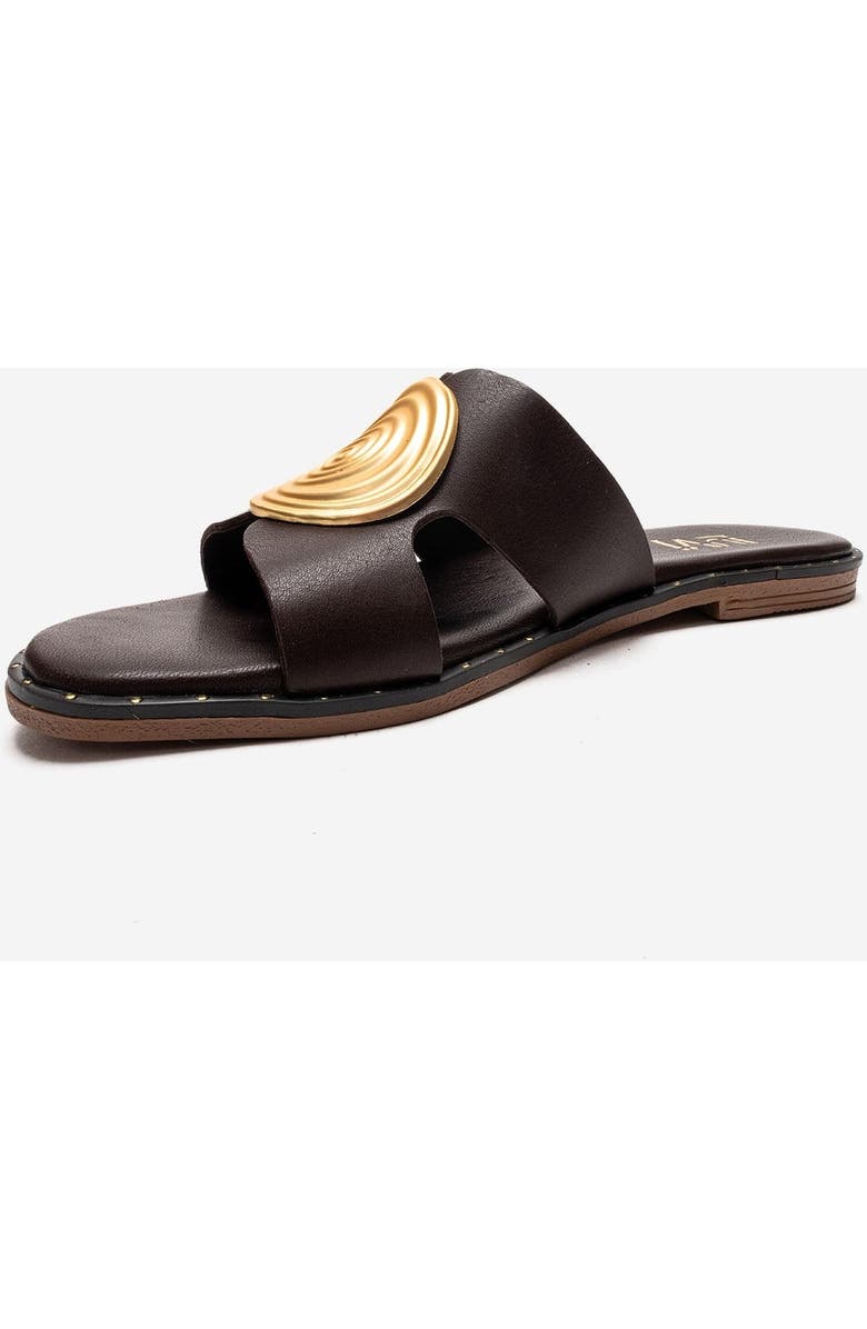 Forever & Always Shoes Nolita Leather Slide Sandal, Alternate, color, Brown