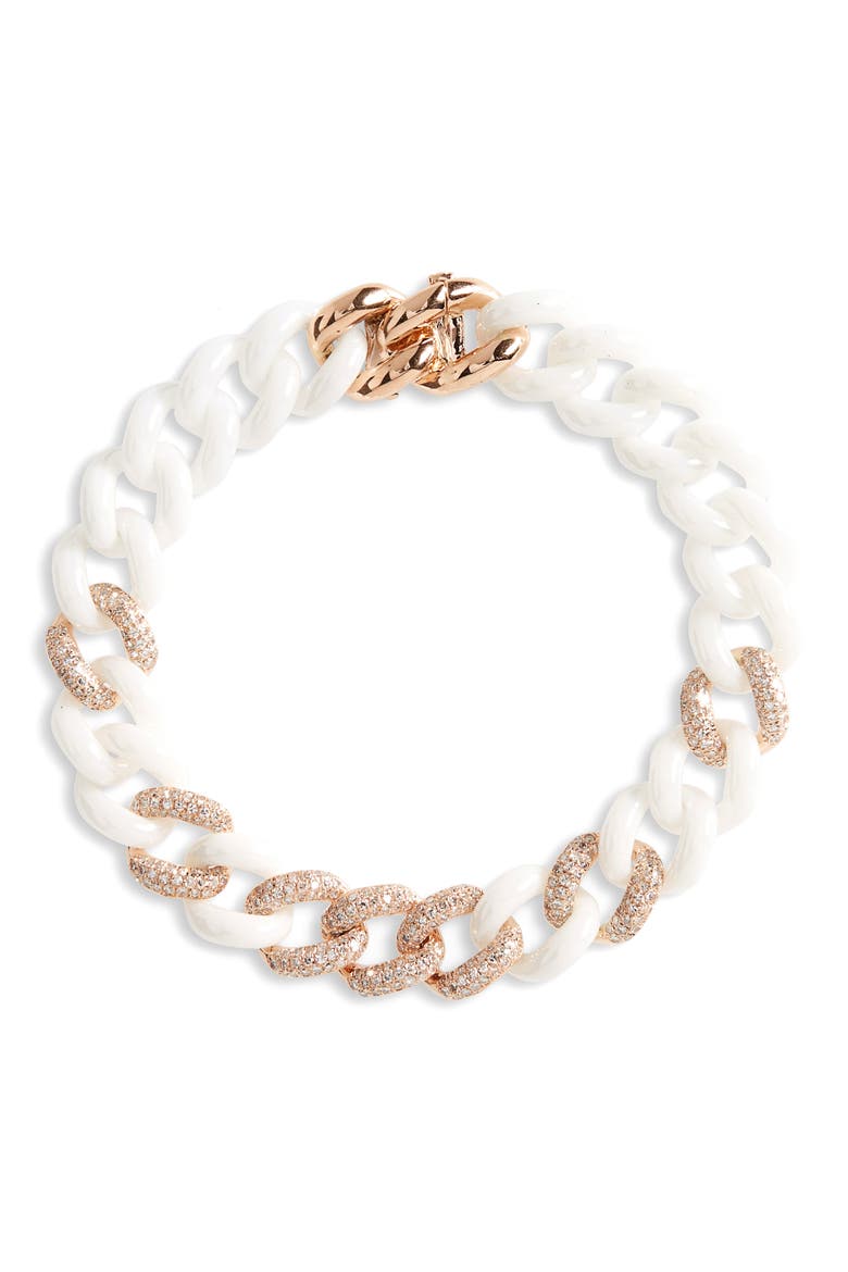 Ceramic Chain Link Bracelet, Main, color, 18K ROSE GOLD
