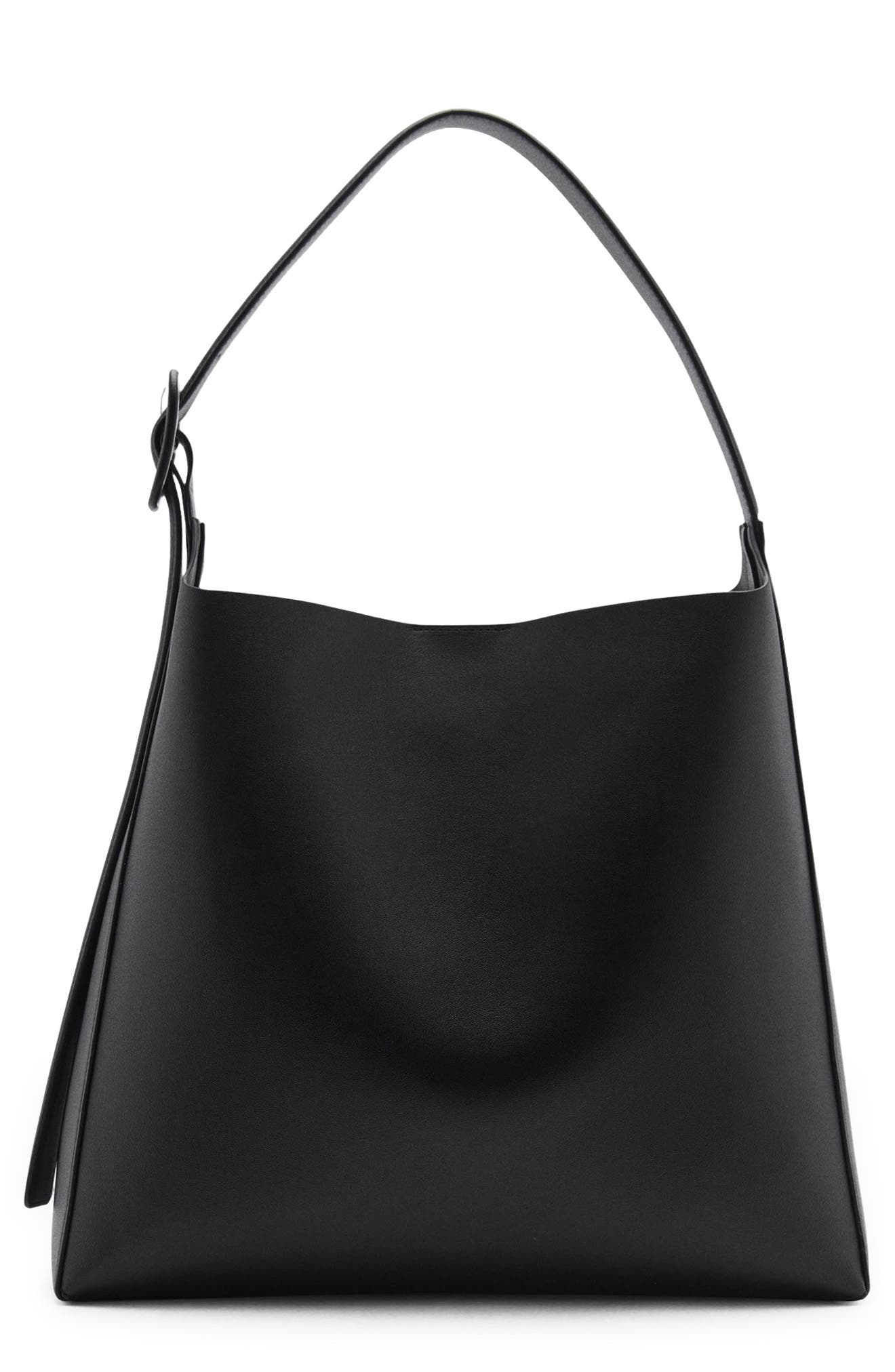 MANGO Faux Leather Shopper, Main, color, 