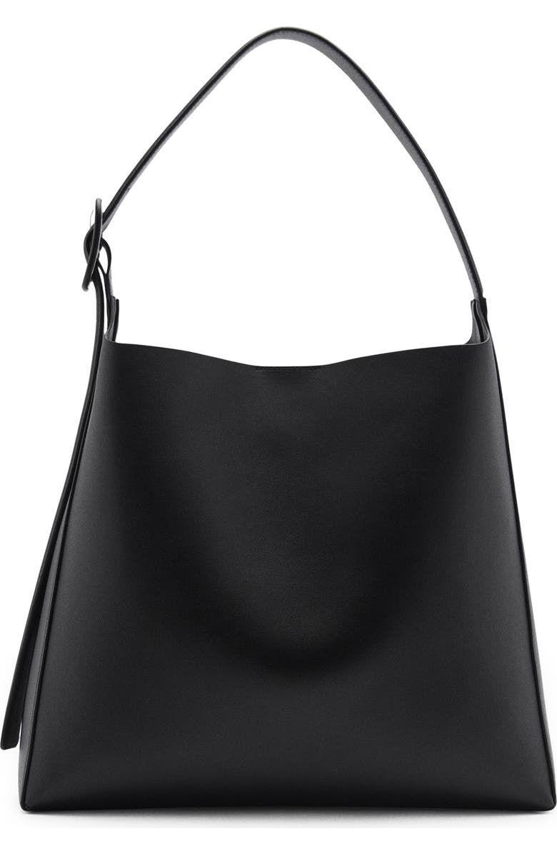 MANGO Faux Leather Shopper, Main, color,