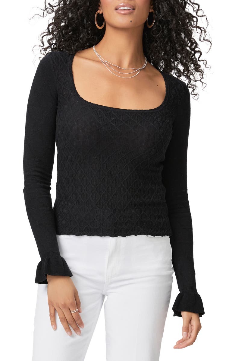 Beata Diamond Knit Long Sleeve Top