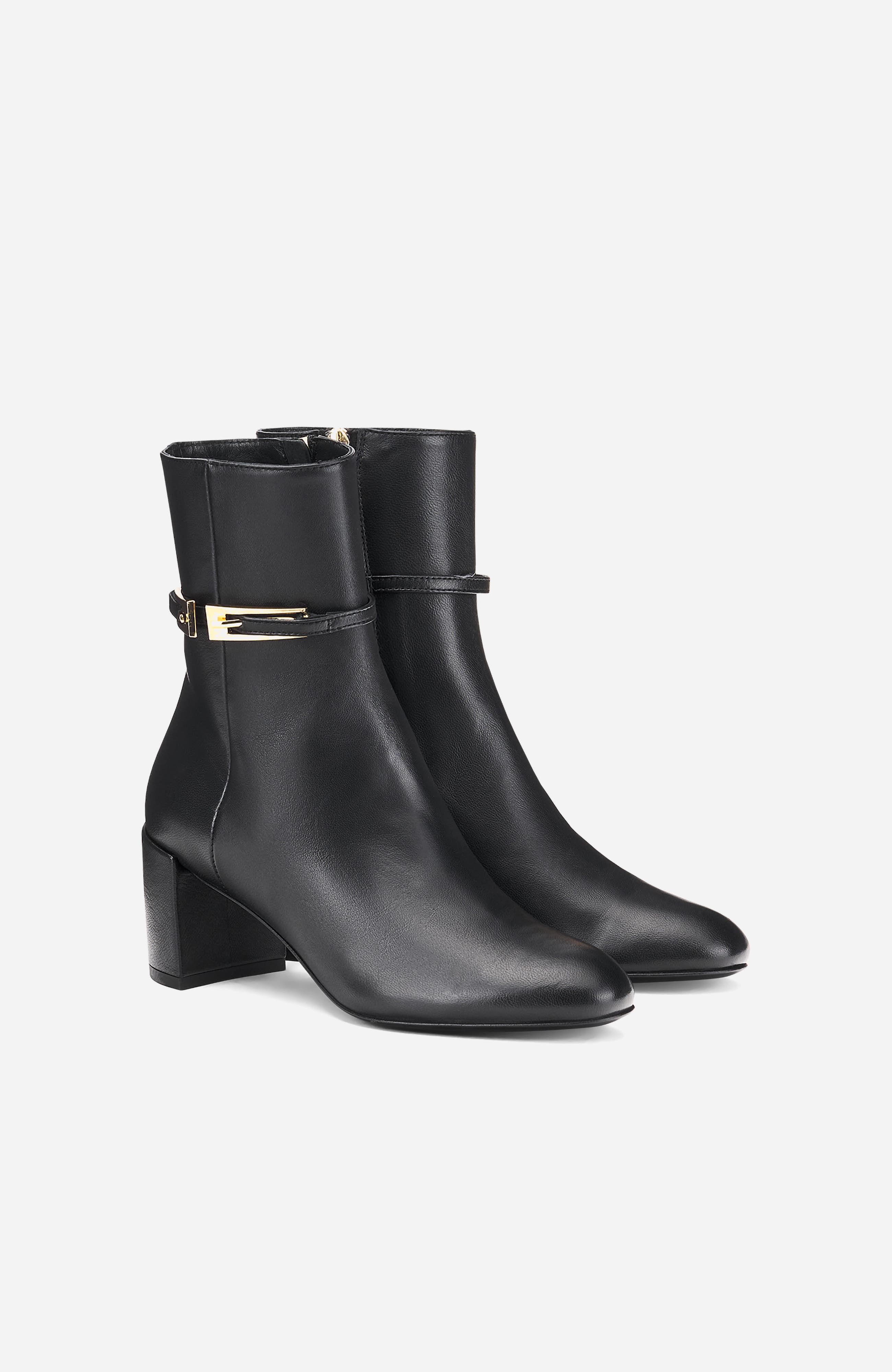 Lynn Buckle Bootie, Alternate, color, Black Nappa