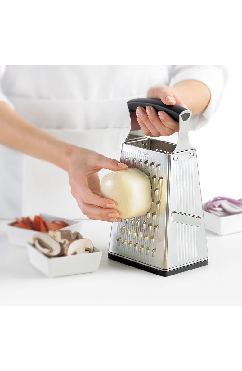 CUISIPRO Surface Glide Technology 4 Sided Box Grater, Alternate, color, Silver