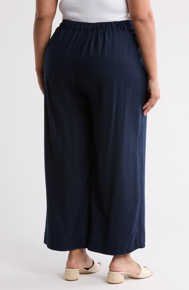 MAX STUDIO Linen Blend Wide Leg Pants, Alternate, color, Navy