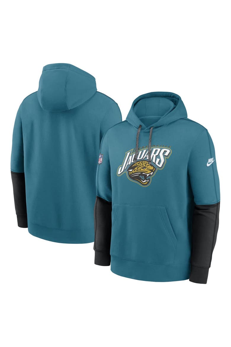 Men's Nike  Teal Jacksonville Jaguars Throwback Alternate Logo Team Issue Club Pullover Hoodie, Main, color, Teal