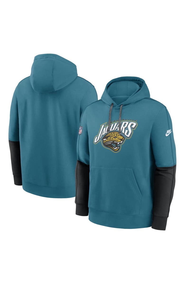 Nike Men's Nike  Teal Jacksonville Jaguars Throwback Alternate Logo Team Issue Club Pullover Hoodie, Main, color, Teal