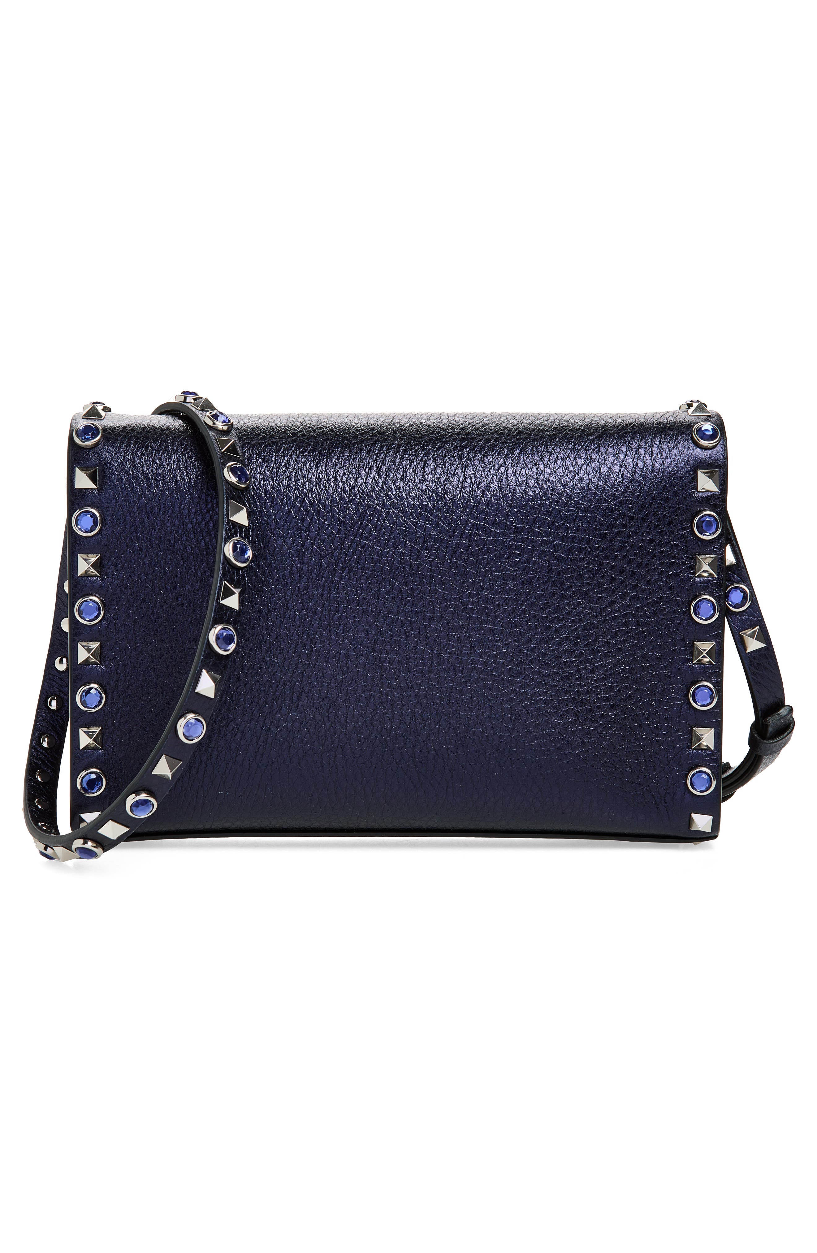 Small Rockstud Shoulder Bag, Alternate, color, NAVY