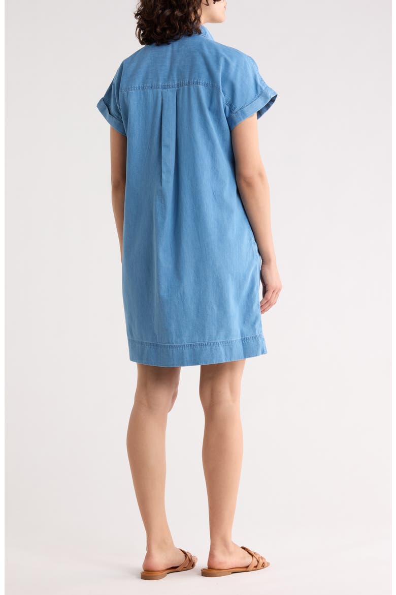 Beaux Boxy Short Sleeve Denim Shirtdress, Alternate, color, MEDIUM WASH
