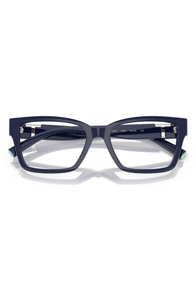 Tiffany & Co. 54mm Square Optical Glasses, Alternate, color, Solid Dark Blue/ Demo Lens