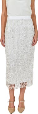 Endless Rose Sequin Tassel Midi Skirt