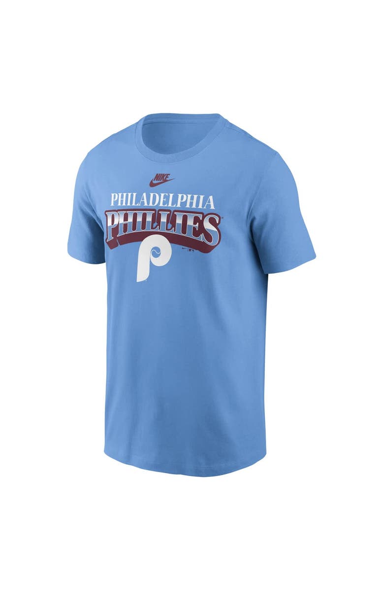 Nike Men's Nike Light Blue Philadelphia Phillies Cooperstown Collection Wordmark T-Shirt, Alternate, color, 