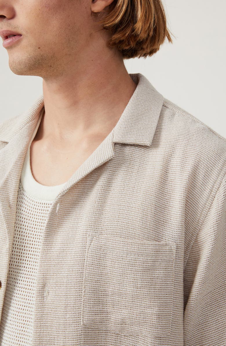 Cotton On Palma Cotton Camp Shirt, Alternate, color, Ecru