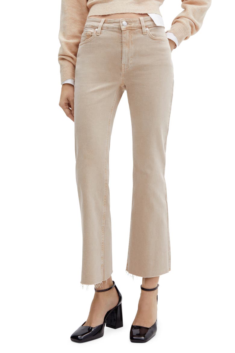 Crop Flare Jeans, Main, color, SAND
